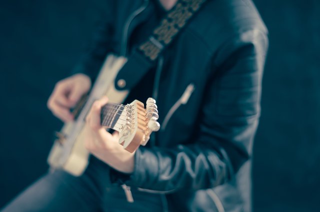 playing guitar